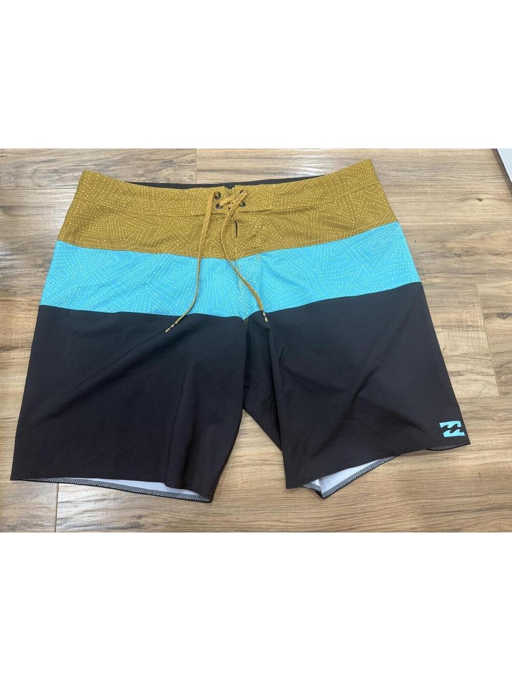 Billabong Platinum X Tribong Board Shorts Mens 38 Black Blue Surf Stretch